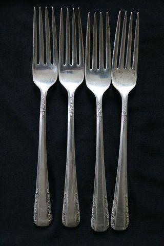 International Silver Courtship Dinner Forks - Set Of 4 - No Monogram