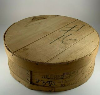 Vintage Round Wood Wisconsin Cheese Box 15 " Crafts Kitchen Decor Storage