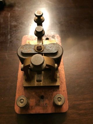Vintage Jh Bunnell Telegraph Key Sounder Cgw Chicago Great Western Stockton Il