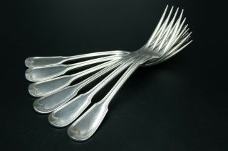 Christofle Alfenide Chinon 6 Dinner Forks Silverplated Brillant Luster France