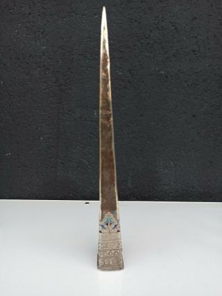 Antique ethnic Hmong Sterling silver pyramid hairpin,  Thai Laos or Vietnam Miao 2