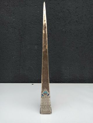 Antique ethnic Hmong Sterling silver pyramid hairpin,  Thai Laos or Vietnam Miao 3