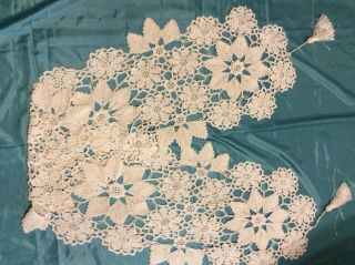Vintage Hand Crochet Lace Table Runner 92 Inches Long