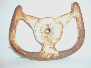 Vintage Pedal Car Steering Wheel Surface Rusty White Murray 1940s - 1950s ??