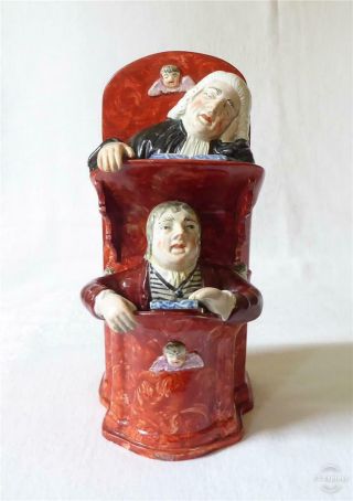 Antique Early 19th C Staffordshire Pearl Ware Figure Gp The Parson And The Clerk