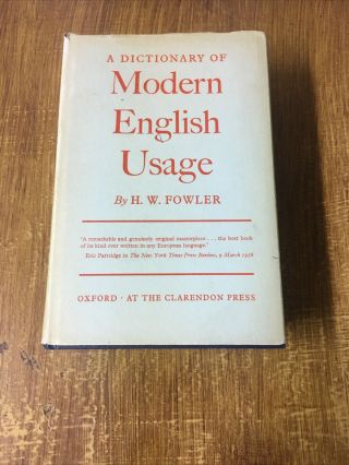 A Dictionary Of Modern English Usage By Fowler,  H.  W. ,  Vintage,  1964 Hcdj