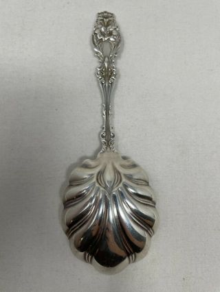 Whiting Lily Sterling Silver Shell Berry Serving Spoon 7 3/4 