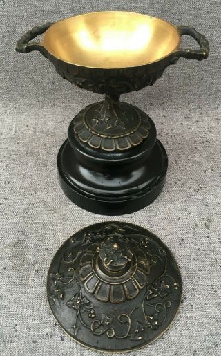 Antique french cup bowl made of bronze on marble 19th century Napoleon III 2