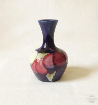 Antique Early 20th Century William Moorcroft Bottle Vase In The Plum Pattern