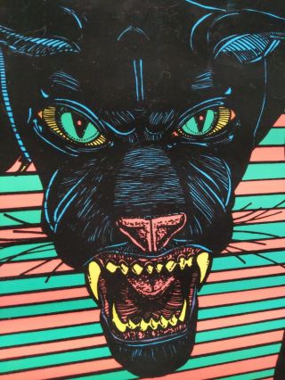 Black Panther 1973 Vintage Velvet Blacklight Poster Pro Arts