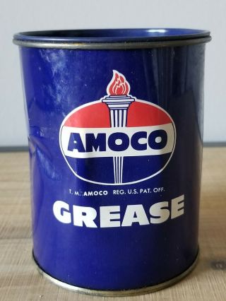 Vintage Amoco American Oil Company Grease Can.  One Pound Net