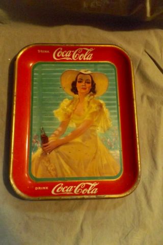 Vintage Coca - Cola Advertising Tin Litho Serving Tray By American Artworks 1938
