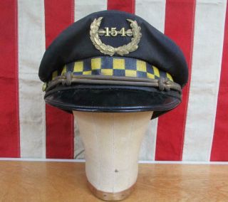 Vintage 1940s Chicago City Police Dept.  Uniform Hat Visor Cap 7 3/8 Antique 2