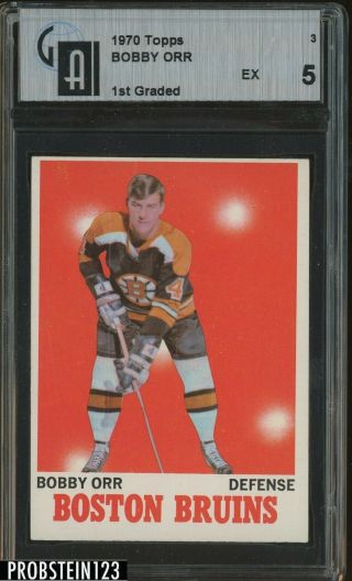 1970 Topps Hockey 3 Bobby Orr Boston Bruins Hof Gai 5 Ex