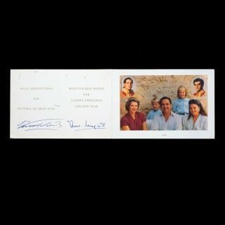 King Constantine Queen Anna Maria Signed Document Letter Greek Royalty Autograph