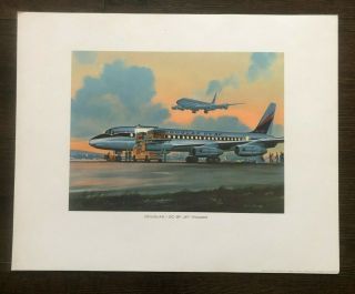Douglas Dc8f Jet Trader - Rare Vintage R.  G.  Smith Print
