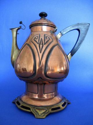 Wmf Art Nouveau Copper & Brass Kettle - Albin Müller?
