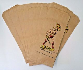 23 Vtg 1983 He - Man Masters Of The Universe Brown Paper Lunch Bag Lunchbox Bags 3
