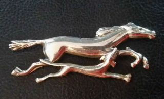 VTG Sterling Silver Brooch Pin Race Horse Greyhound Dog Equestrian 3.  25 