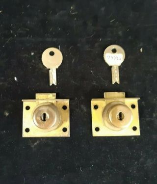 2 Mills Slot Machine Locks W/2 Key,  Old Antique Coin - Op Parts