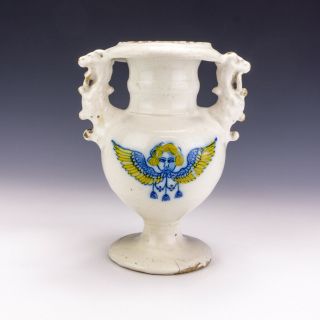 Antique 18th C Italian Majolica Tin Glazed Drug Jar - But Lovely