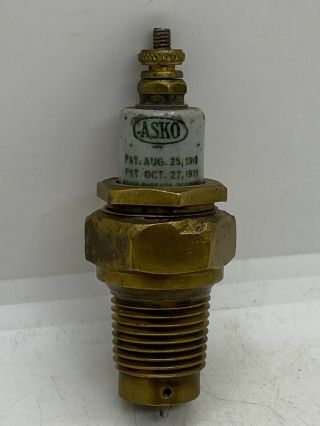 Old Antique Hit Miss Engine Rare Vintage 1921 Asko Take Apart Bass Spark Plug