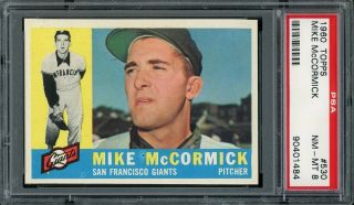 1960 Topps Baseball 530 Mike Mccormick Psa 8