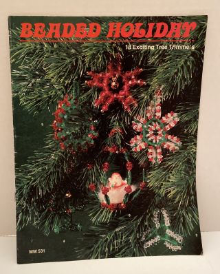 Beaded Holiday Pattern Booklet For Christmas Ornaments 18 Patterns Vintage