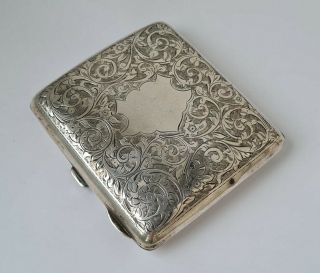 Antique Solid Sterling Silver Cigarette Case 1913/ L 9 Cm/ 119 G