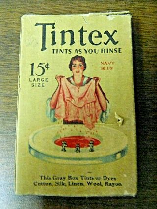 Vintage Tintex Fabric Dye - Navy Blue - Advertising Collectable