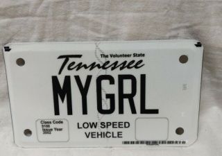 Vintage Tennessee Motorcycle Low Speed Vehicle License Plate Tag Tenn Tn Nos