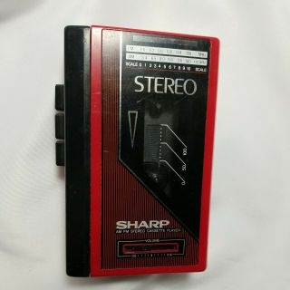 Vintage Sharp Am - Fm Radio Stereo Cassette Player / Jc - 126 (r) Red