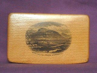 Mauchline Ware Early Transfer Snuff Box Ben Nevis Fort William C.  1850.