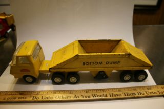 1970’s Vintage Tiny Truck And Tonka Bottom Dump,  Trailer Plus Extra Cab Jsh