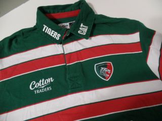 Vintage Cotton Traders Leicester Tigers Rugby Shirt Large World Cup