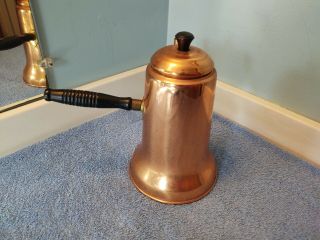 Vintage Copper Craft Guild Coffee Tea Pot w/ Lid Side Handle Server 3