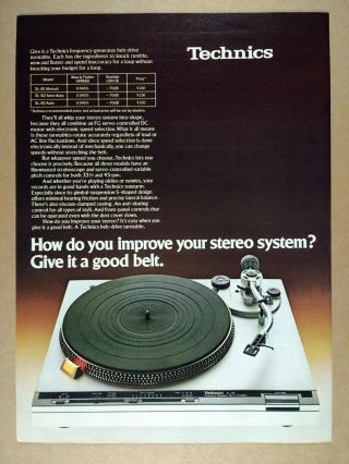 1980 Technics Sl - B3 Turntable Vintage Print Ad