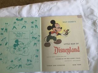 Vintage Mickey Mouse Club Book WALT DISNEY ' S LITTLE MAN OF DISNEYLAND 