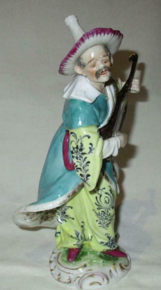 Antique Dresden German Meissen Style Porcelain Figure - Malabar Musician 3