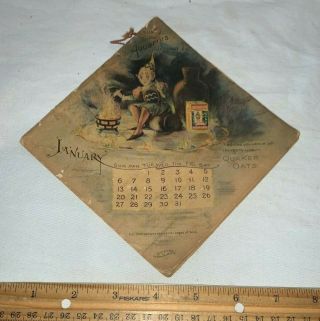 Antique 1900 Quaker Rolled Oats Cereal Palmer Cox Brownie Sprite Calendar Book