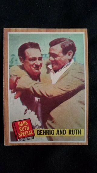1962 Topps 140 Babe Ruth Lou Gehrig York Yankees Vintage Baseball Card