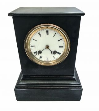 Antique French 19th Century Raingo Freres Slate Mantel Clock In Order