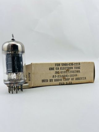 1 Vintage Nos Nib Rca 6189 (12au7) Tube Dual Mica Black Plate Elongated Getter