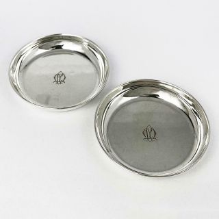 Pair George Vi Sterling Silver Dishes London 1938 Harrods 6.  5cm