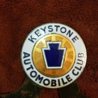 Vintage Keystone Automobile Club License Plate Topper Auto Truck Badge Emblem