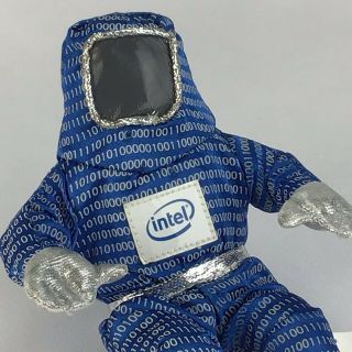 Vtg 1997 Intel Inside Mmx Blue 0101 Astronaut Bunny People Geek Plush Doll 8 "