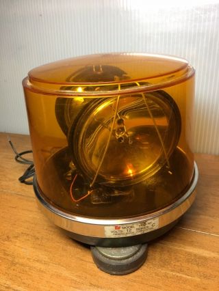 Vintage Federal Signal Model 14 (sb?) Rotating Amber Safety Light Rooftop Beacon