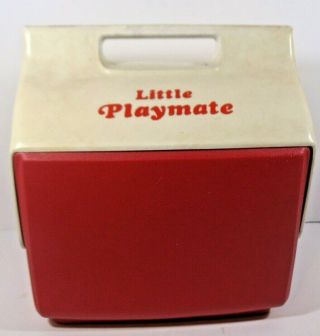 Vintage Little Playmate Cooler By Igloo Red & White Push Button 6 Pack Usa 1980