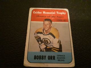 1967 - 68 Topps Bobby Orr Calder Memorial Trophy Vintage Hockey Card 118 L@@k