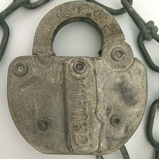 Adlake Sp Co Railroad Lock With Chain Vintage